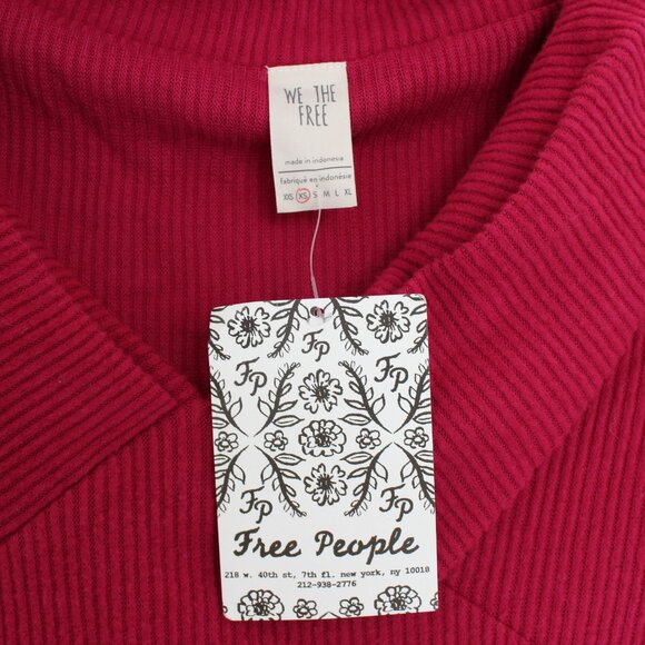 Free People Hot Stuff V Neck Ribbed Layering Top - Picture 2 of 4